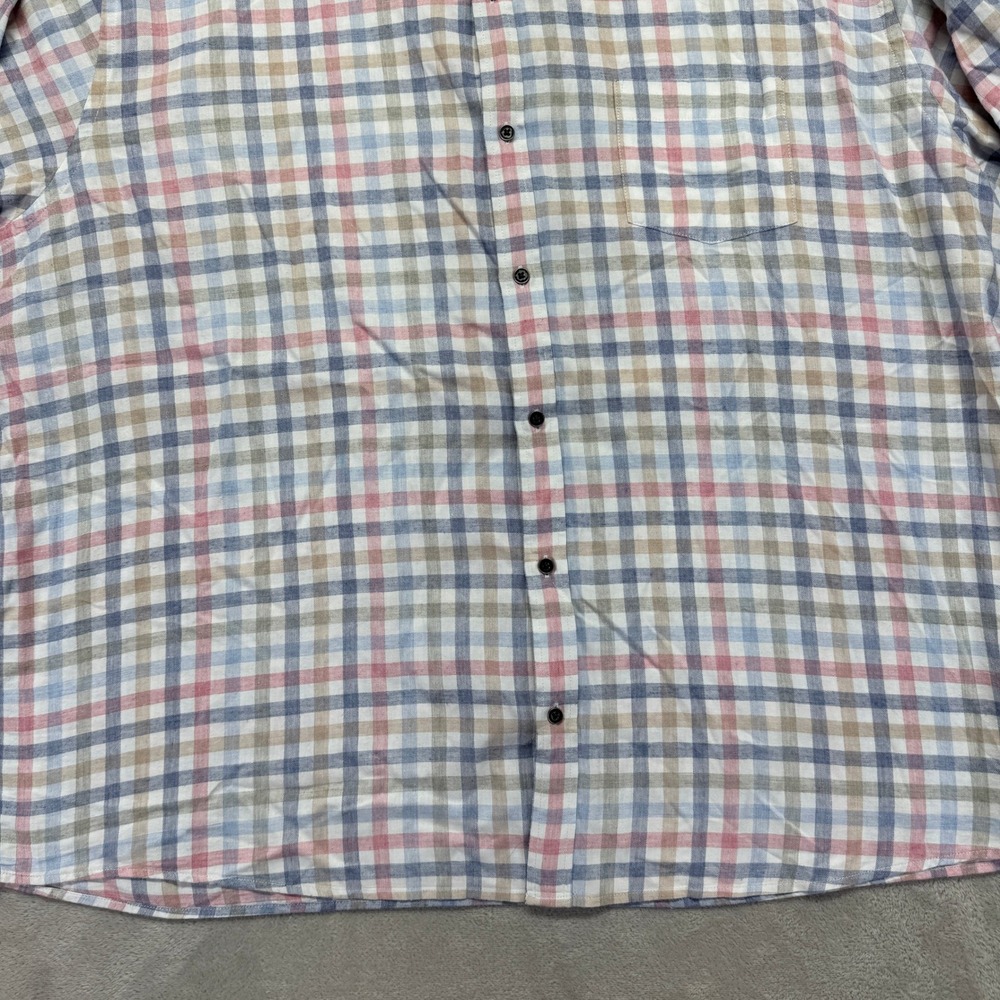 Peter Millar Shirt Men's 2XL White Button Down Shirt Plaid Checkered Long Sleeve - Picture 3 of 13